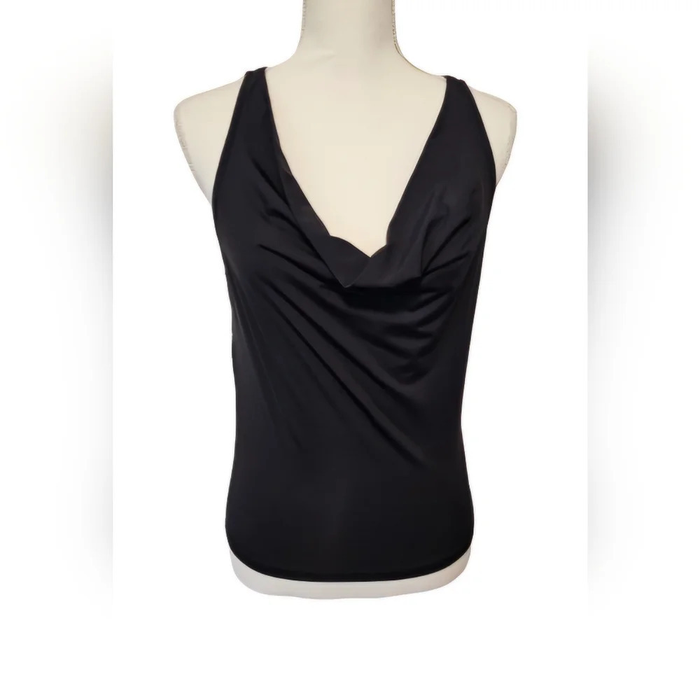Forever 21 Black Spandex Blend Top with Ruched Sides Women's Size Medium NWOT